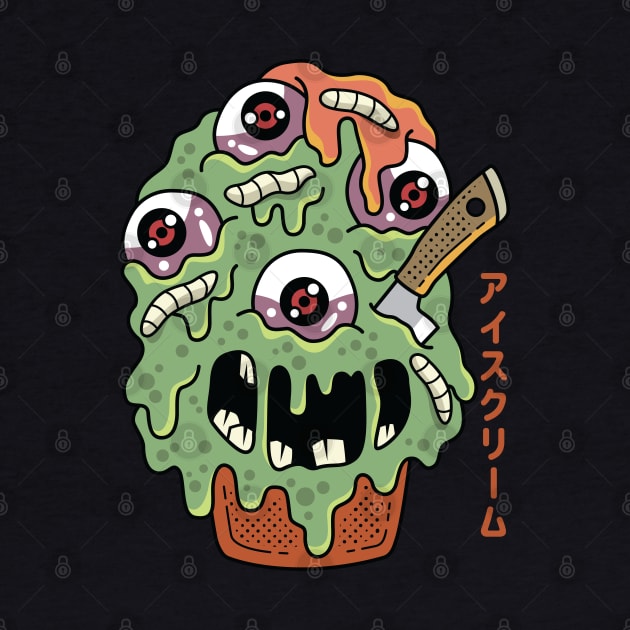 Kawaii Japanese Monster Ice cream for dessert lovers by spacedowl